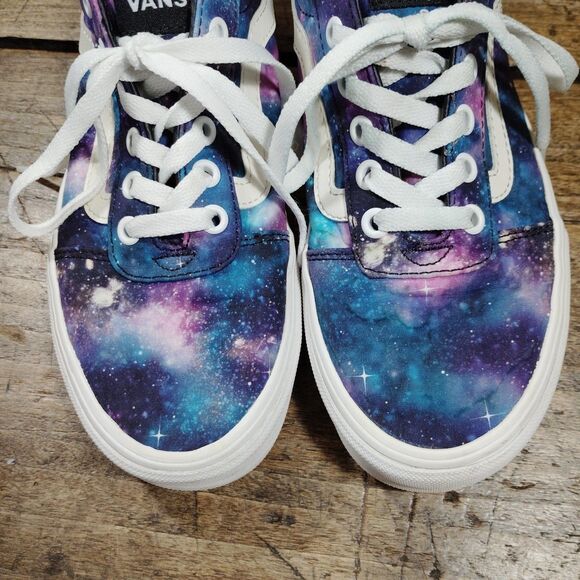 VANS Galaxy Shoes Size 7.5 Sneakers Lace Up Purple Blue Universe - Picture 2 of 9